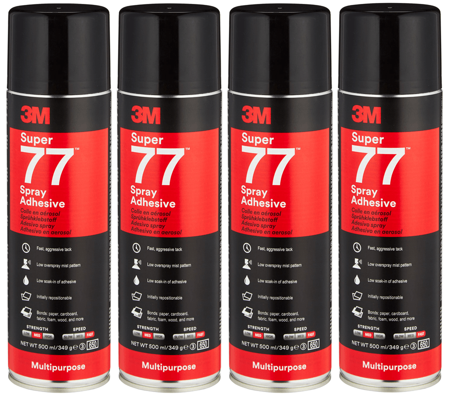 12 Pack 3M Super 77 Multi-Purpose Adhesive Glue Spray Can 375G BULK