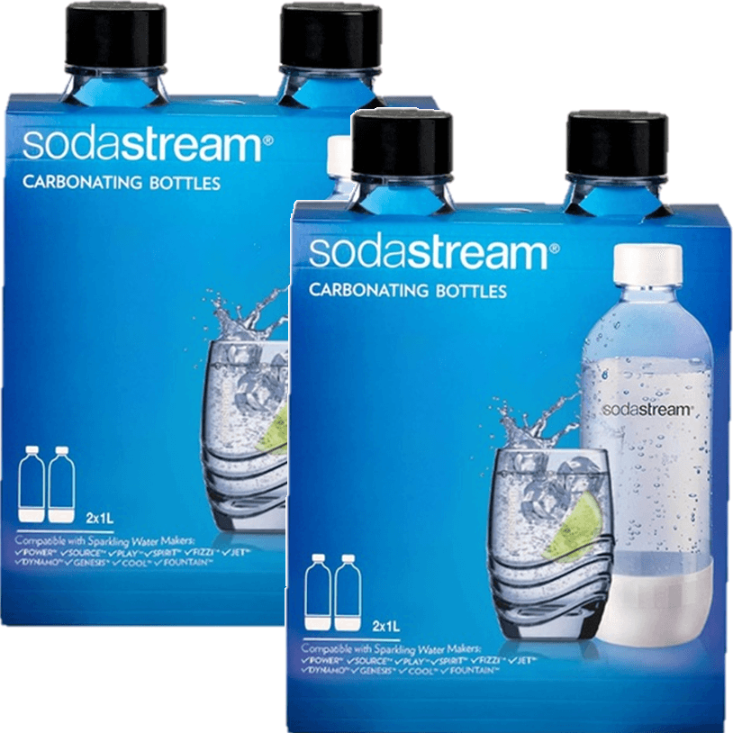 Sodastream 1l Carbonating Bottles- Black (Twin Pack)