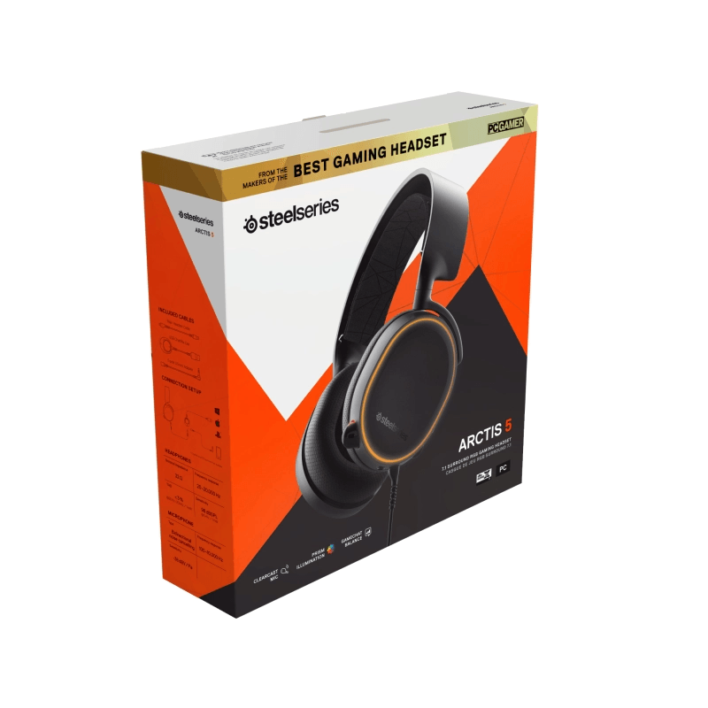 SteelSeries Arctis 5 RGB Gaming Headset Headphones Black SuperOffice