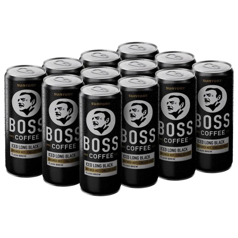 Suntory Boss Coffee Drink Long Black 237mL 12 Cans Bulk Pack Carton
