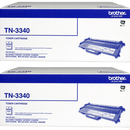 2 Pack Brother TN-3340 Toner Ink Cartridge Black Genuine TN3340 TN-3340 (2 Pack) - SuperOffice