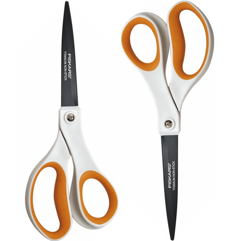 2 Pack Fiskars Titanium Non-Stick Premium Scissors 21cm 1004721 (2 Pack) - SuperOffice