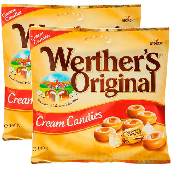 2 Pack Werther's Original Cream Candies Caramel 140g Individually Wrapped 21973 (2 Pack) - SuperOffice