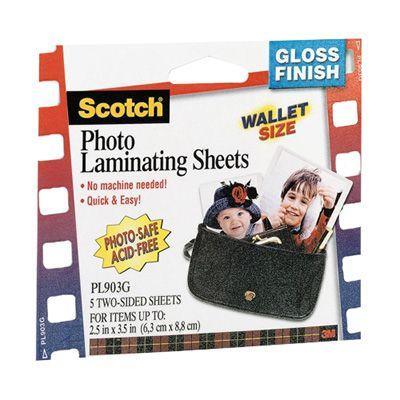 3M Pl903G Photo Laminating Sheets Wallet Size 74.6 X 100Mm Clear Pack 5 70005147668 - SuperOffice