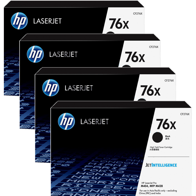 4 Pack HP 76X Toner Ink Cartridge High Yield Black CF276X LaserJet Pro M404 M428 Genuine CF276X (4 Pack) - SuperOffice