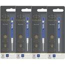 4 Pack Parker Genuine Quink Pen Refill Gel Medium Blue Nib Ink 1950346 (4 Pack) BLUE - SuperOffice