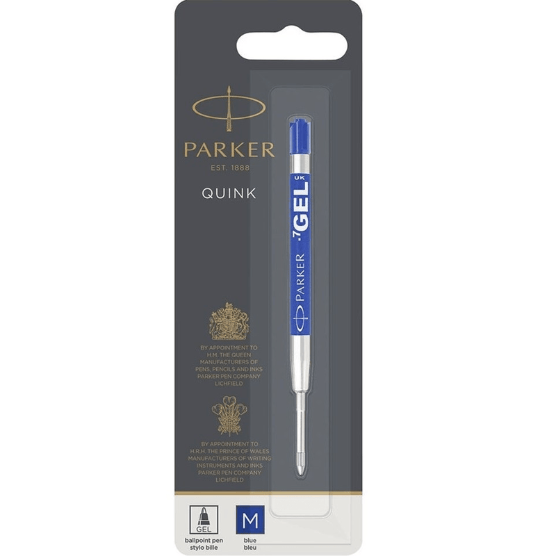 4 Pack Parker Genuine Quink Pen Refill Gel Medium Blue Nib Ink 1950346 (4 Pack) BLUE - SuperOffice