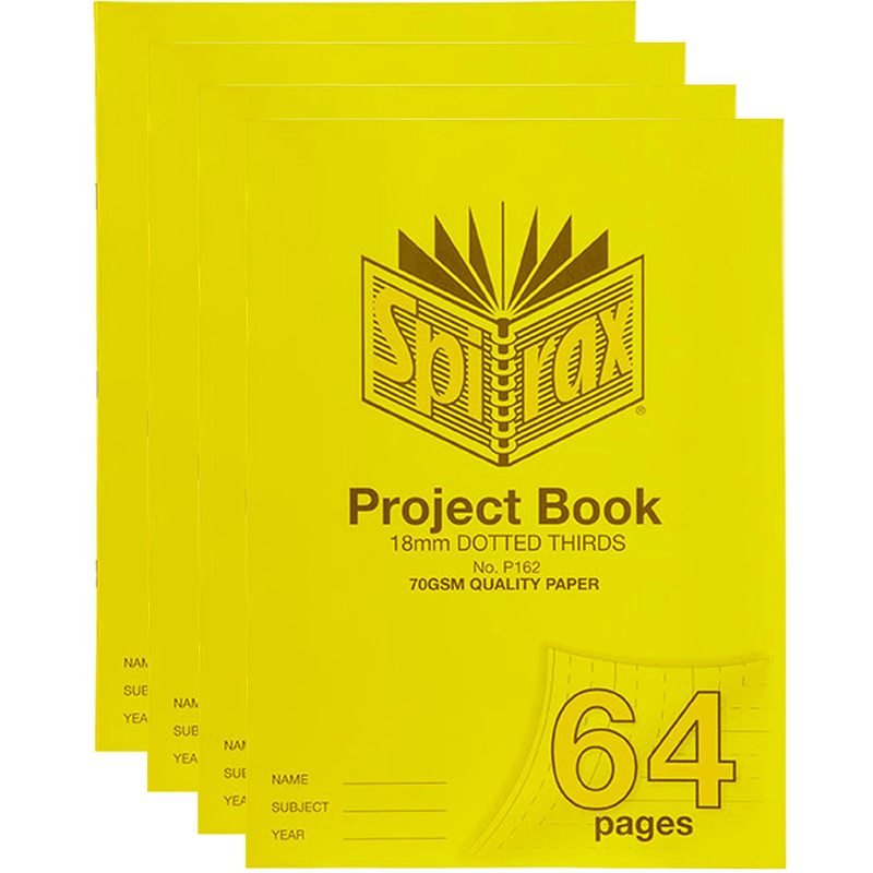 4x Spirax P162 Project Book 18mm Dotted Thirds 70GSM 64 Page 330x240mm 56162P (4 Pack) - SuperOffice