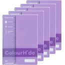 5 Pack Colourhide Notebook 120 Page A4 Purple 1719419J - SuperOffice