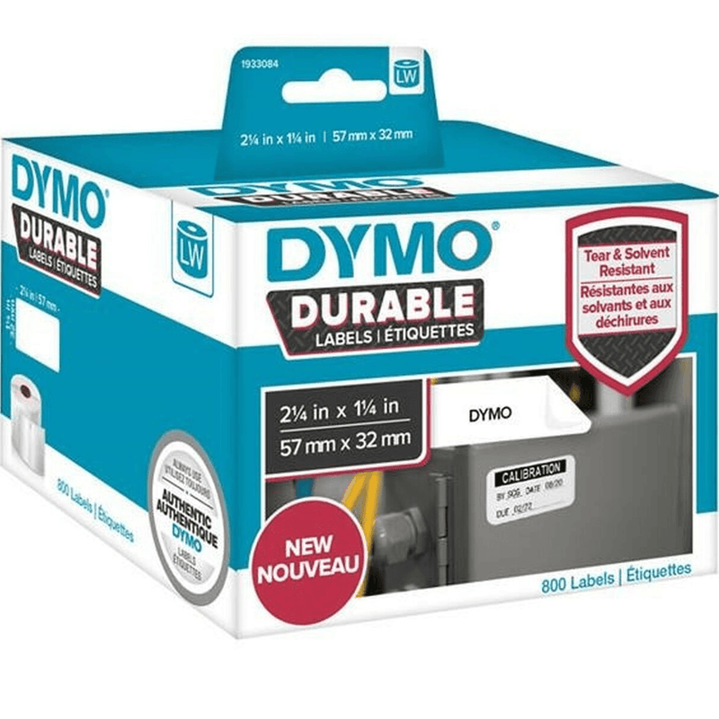 5 Pack Dymo 1933084 LW Durable Labels 57x32mm White Box 800 1933084 (5 Pack) - SuperOffice