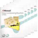 5 Pack Rexel Laminating Pouch 75 Micron A5 Clear Pack 100 Sheets Pouches 41653 (5 Pack) - SuperOffice