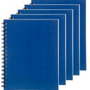 5 Pack Spirax 512 Notebook 7mm Ruled Hard Cover Spiral Bound A4 200 Page Blue 56512B (5 Pack) - SuperOffice