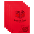 5x Spirax P105 Exercise Book Dotted Thirds 24mm 70Gsm 48 Page A4 Red 56105P - SuperOffice