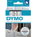 6 Pack Dymo 45010 D1 Labelling Tape 12mmx7m Black On Clear Cartridge Cassette S0720500 (6 Pack) - SuperOffice