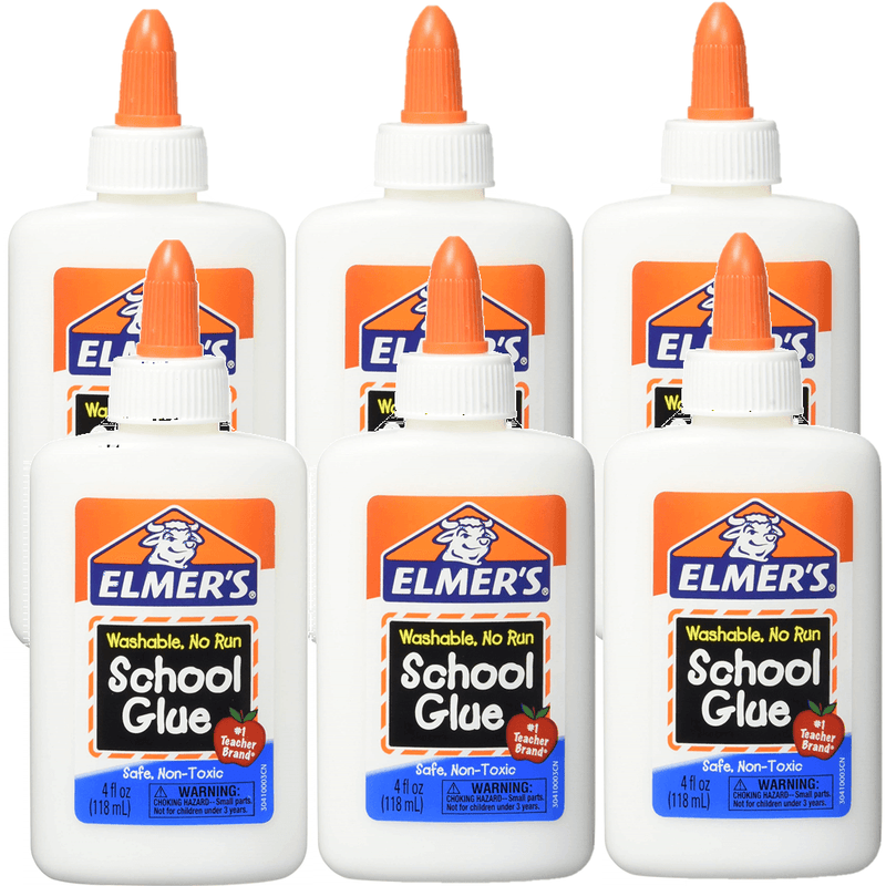 6 Pack Elmers Washable No Run School Glue Bottle 118mL BULK E304 (6 Pack) - SuperOffice