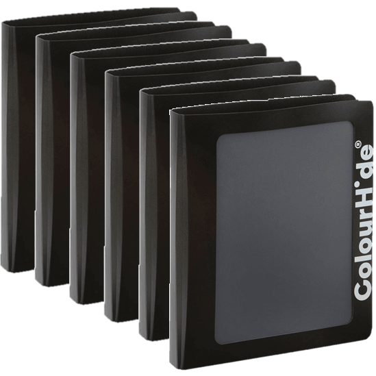 6x Colourhide Clearview Ring Binder PP 2D 25mm A4 Black 5646002 (6 Pack) - SuperOffice