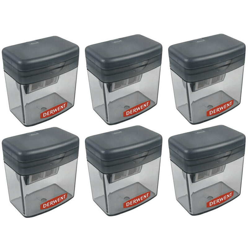 6x Derwent Pencil Sharpener 2 Hole 2301930 (6 Pack) - SuperOffice