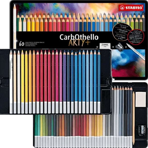 STABILO CarbOthello Chalk Pastel Coloured Pencils Tin 60 Set