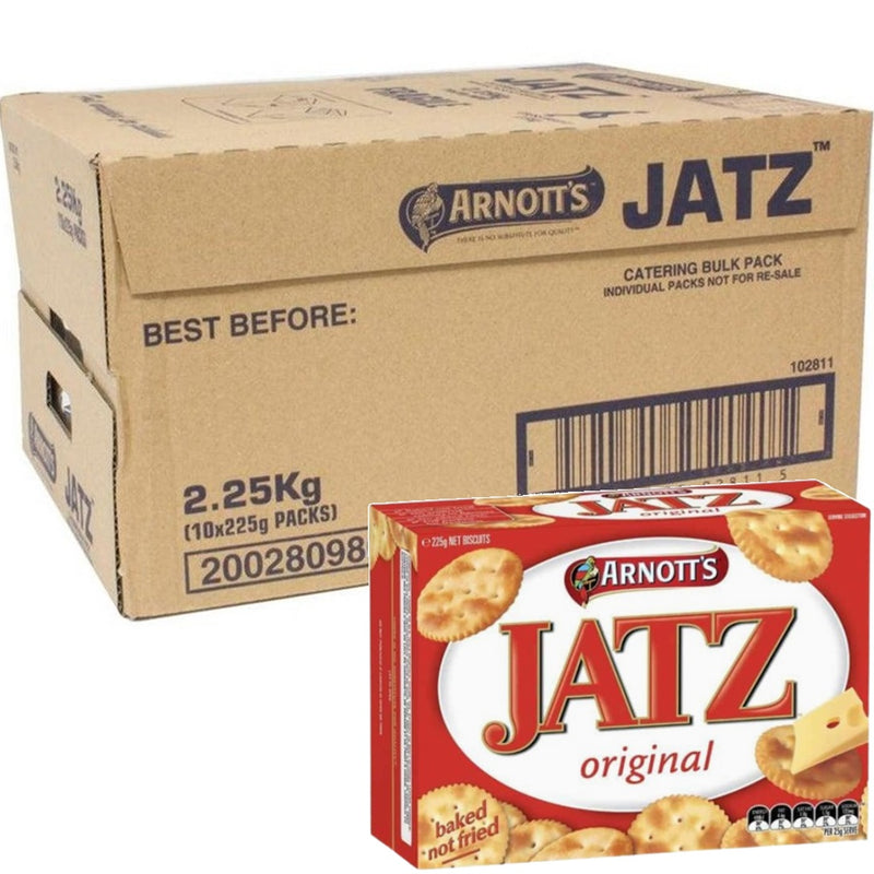 Arnotts Jatz Crackers Original 10x225g 2.25kg Carton Bulk Box