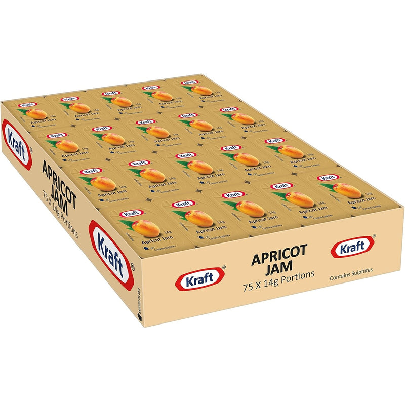 Kraft Heinz Apricot Jam Individual Portions 14g 75 Carton Bulk Box