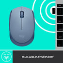 Logitech M171 Wireless Mouse Blue Grey