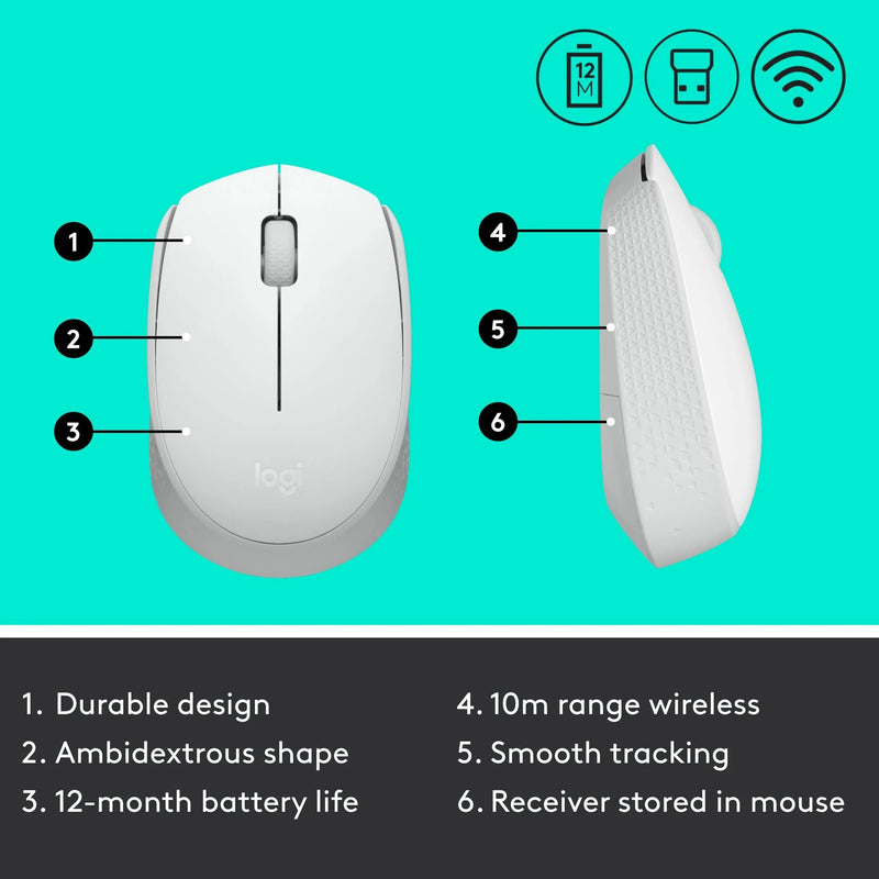 Logitech M171 Wireless Mouse Off White