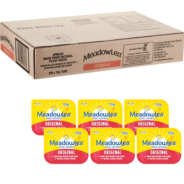 Meadowlea Margarine Butter Spread Portions 10g 250 Pack Carton Bulk Box