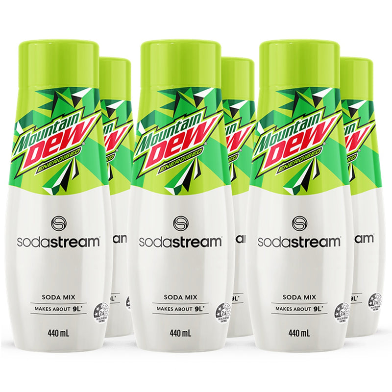 SodaStream Mountain Dew Syrup Soda Mix 440mL Pack 6 BULK