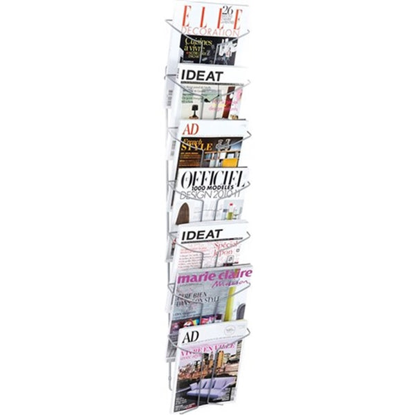 Alba Wire Wall Mounted Display 7 Tier Magazine Books Brochures