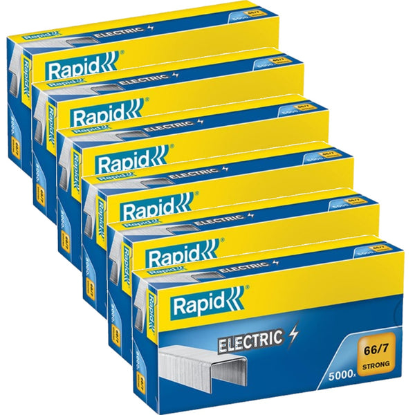6 Pack Rapid Strong Special Electric Staples 66/7 Box 5000 Bulk