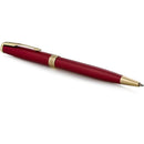 Parker Sonnet Red Lacquer Gold Trim Ballpoint Pen Medium Nib Gift Box Set