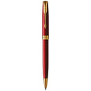 Parker Sonnet Red Lacquer Gold Trim Ballpoint Pen Medium Nib Gift Box Set