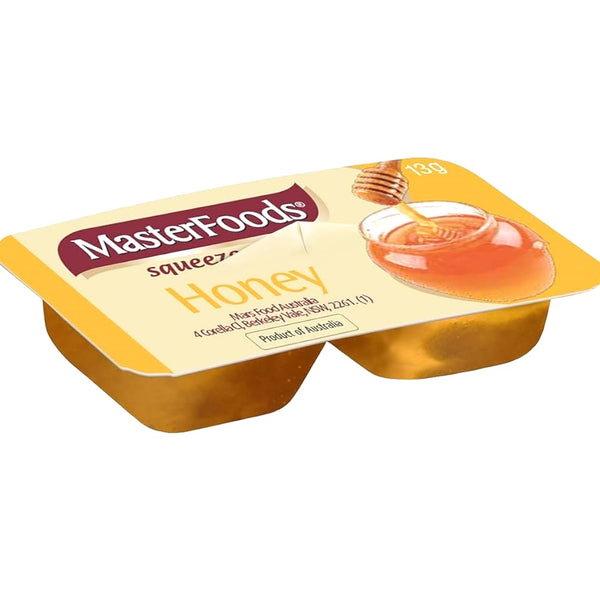 Masterfoods Sweet Honey Spread Squeeze-On Individual Portions Squeezy 13g 100 Pack Carton Bulk Box