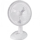 Nero Desk Fan 15cm Adjustable Angle Twin Speed Quiet White