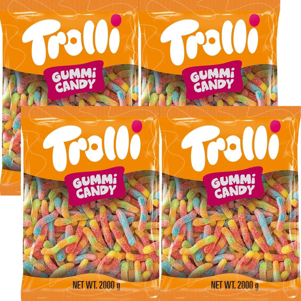 Trolli Britecrawlers Gummy Worms Lollies Candy 2kg Bag 4 Pack Bulk