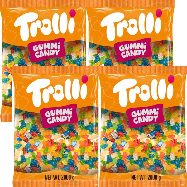 Trolli Gummy Bears Lollies Candy 2kg Bag 4 Pack Bulk