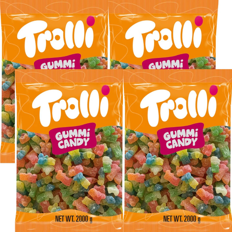 Trolli Super Sour Gummy Bears Lollies Candy 2kg Bag 4 Pack Bulk