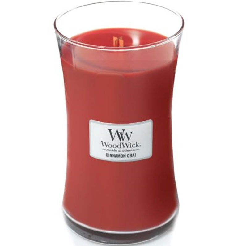 WoodWick Cinnamon Chai Large Candle Crackles As It Burns 610G Hourglass