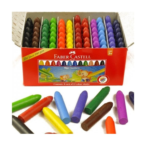 Faber-Castell Chublets Wax Crayons Assorted Colours Box 96