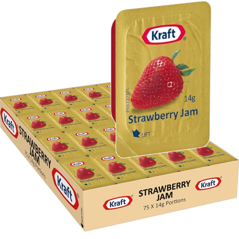 Kraft Heinz Strawberry Jam Individual Portions 14g 75 Carton Bulk Box