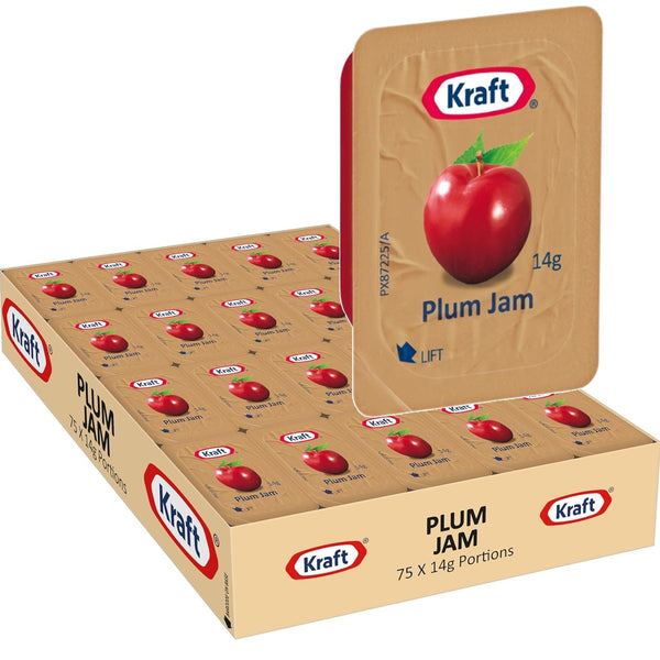 Kraft Heinz Plum Jam Individual Portions 14g 75 Carton Bulk Box