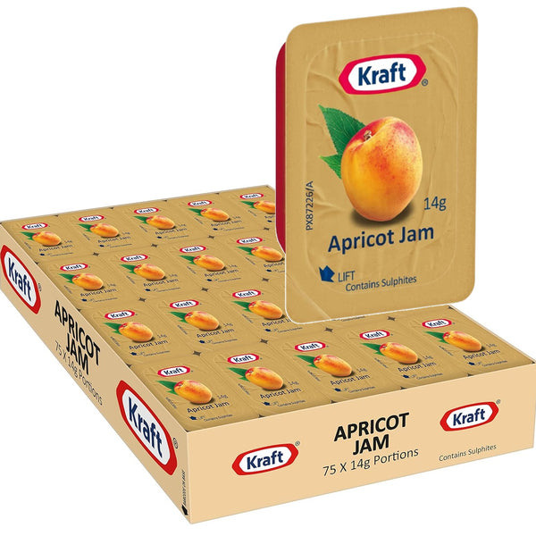 Kraft Heinz Apricot Jam Individual Portions 14g 75 Carton Bulk Box