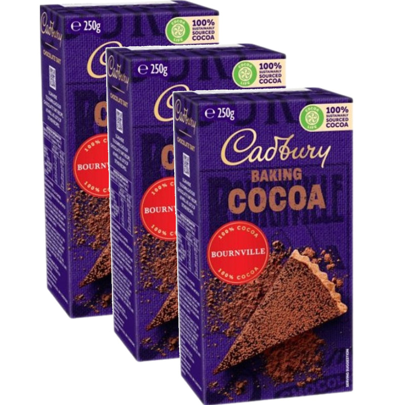 Cadbury Bournville Baking Cocoa Cakes 250gm 3 Pack