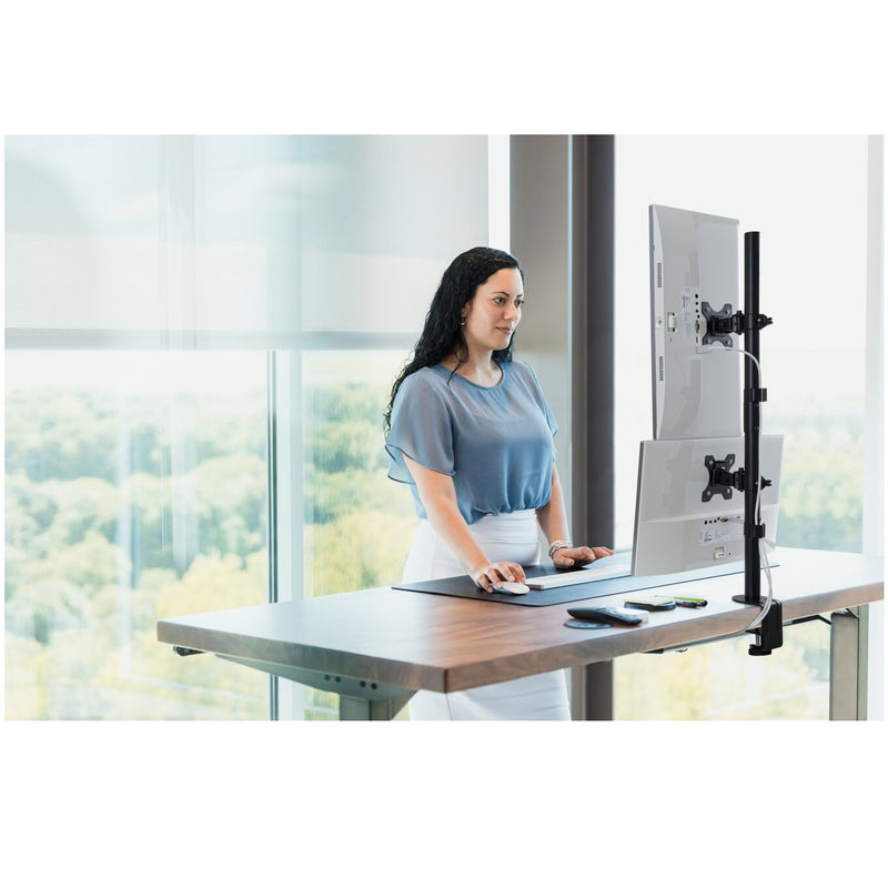 Kensington Vertical Stacking Dual Monitor Arm Black