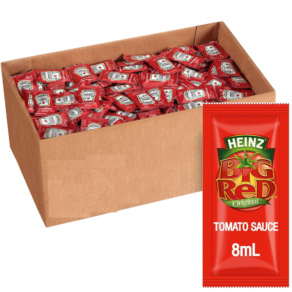 Heinz Big Red Tomato Sauce Individual Portions Sachet 8mL 300 Carton Bulk Box