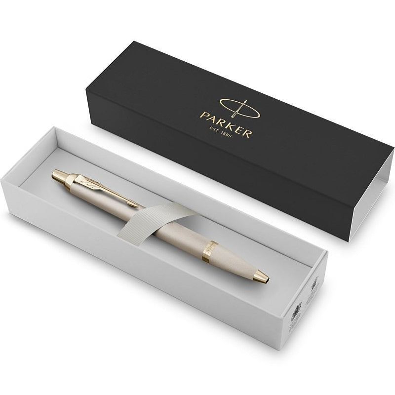 Parker IM Ballpoint Pen Champagne Gold Trim Gift Box Set