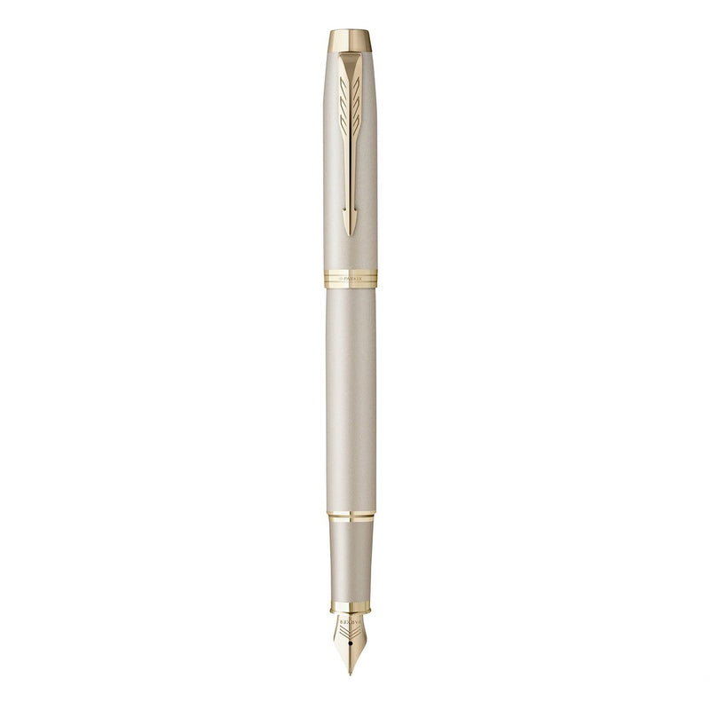 Parker IM Premium Fountain Pen Champagne Gold Trim Gift Box Set