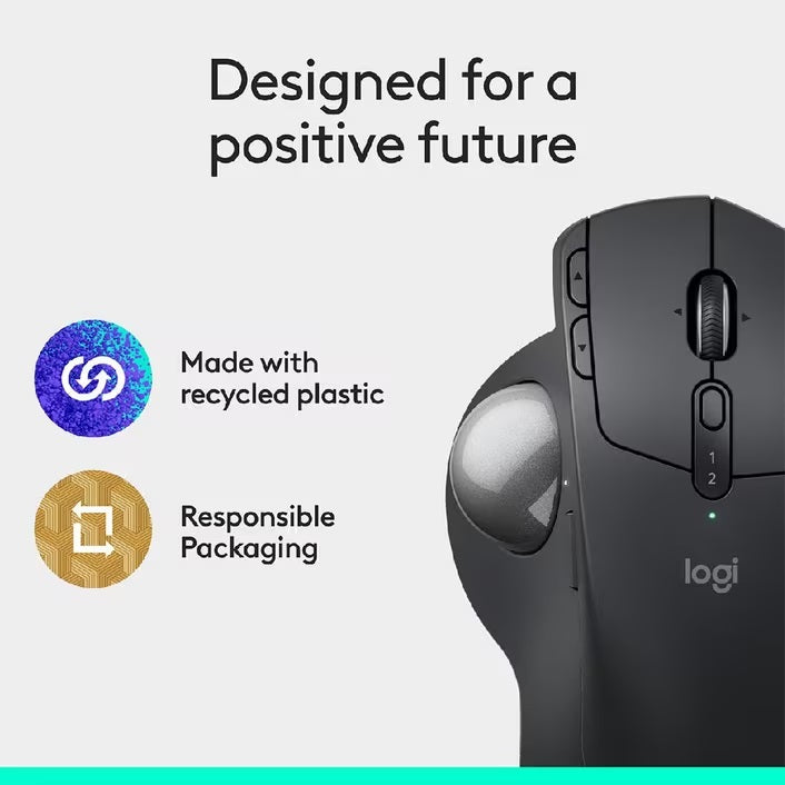 Logitech MX Ergo S Wireless Trackball Mouse Ergonomic Graphite