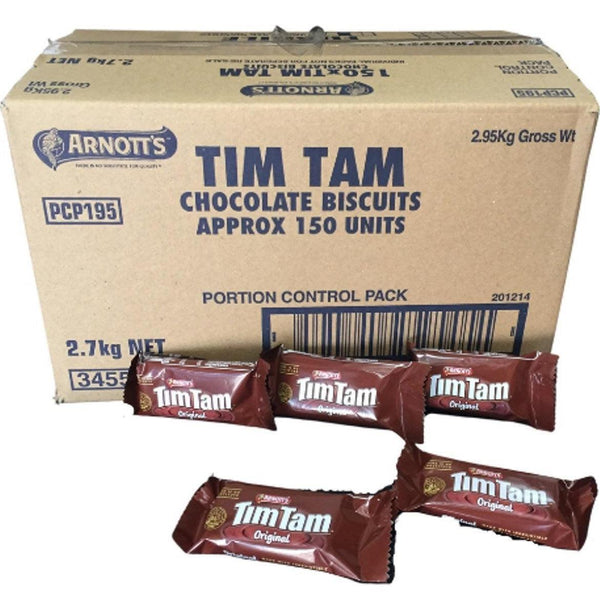 Arnotts Tim Tam Biscuits Individually Wrapped Portions 18g 150 Pack Carton Bulk Box 345512(TimTams) - SuperOffice