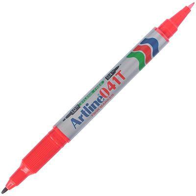 Artline 041T Permanent Dual Nib Marker Red 104102 - SuperOffice